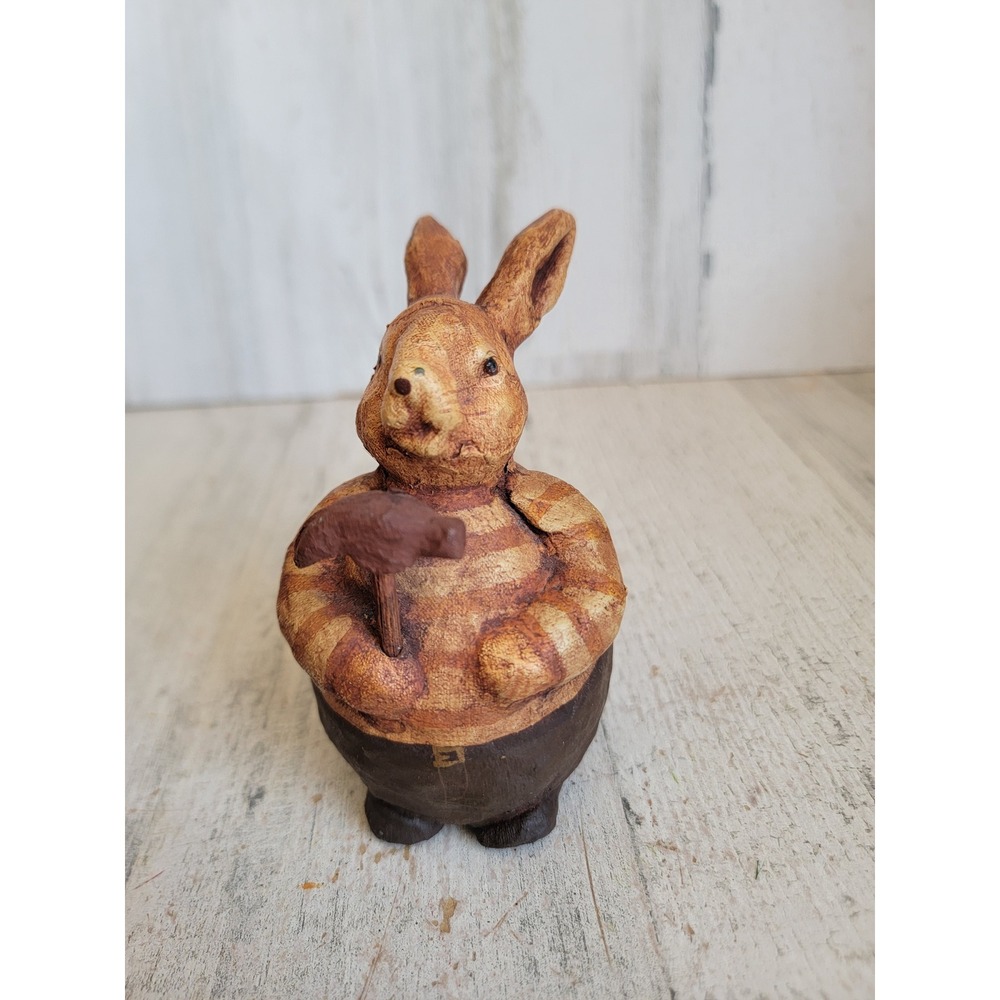 Easter vintage paper mache rabbit hammer bunny home decor figure
